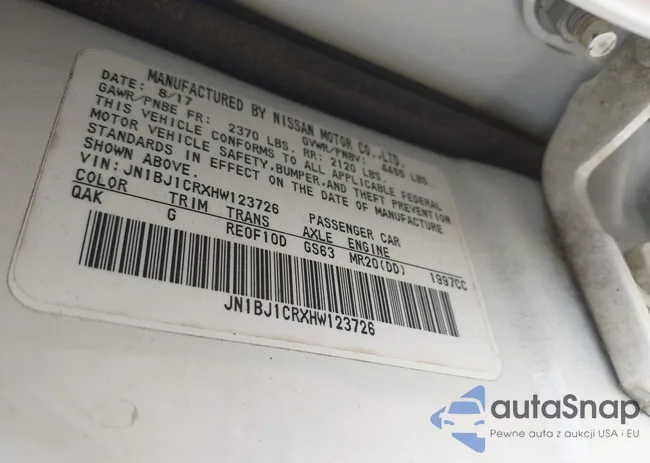 JN1BJ1CRXHW123726: 43265471