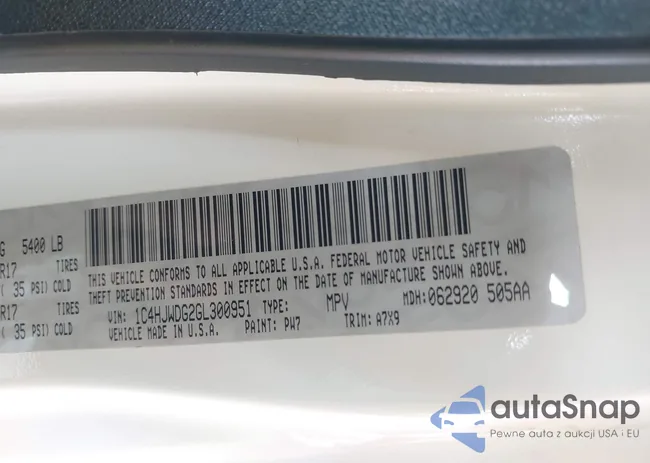 1C4HJWDG2GL300951: 43265522