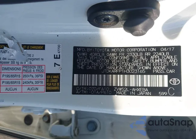 JTDKARFP1H3023165: 43265565