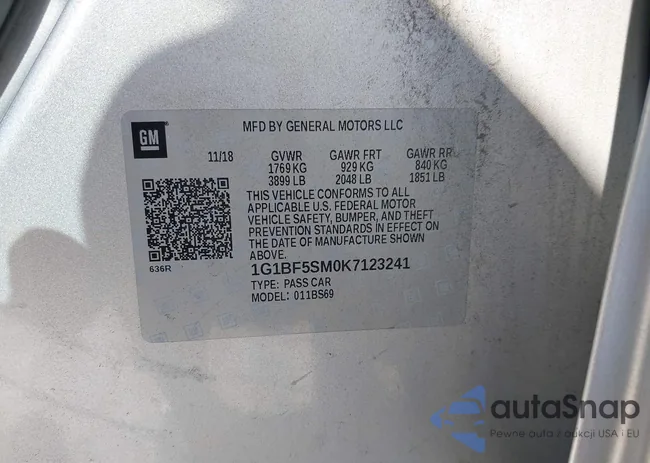 1G1BF5SM0K7123241: 43265576