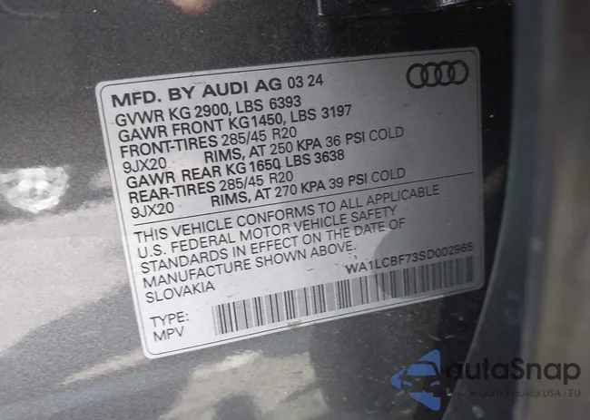 WA1LCBF73SD002965: 43265608