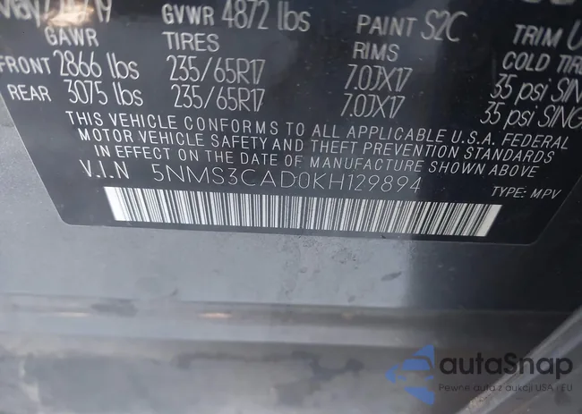 5NMS3CAD0KH129894: 43265614