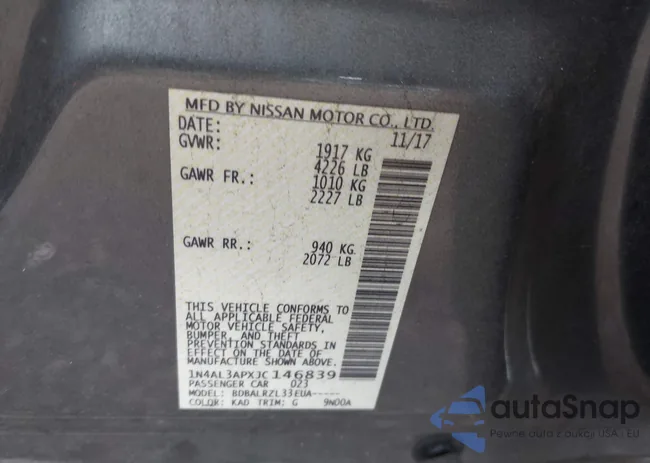 1N4AL3APXJC146839: 43265687