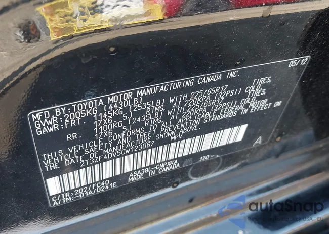 2T3ZF4DV5CW123067: 43265728