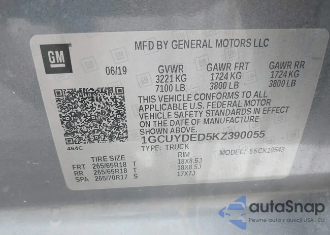 1GCUYDED5KZ390055: 43265751