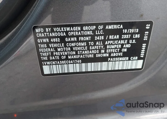 1VWCN7A38EC041740: 43265758