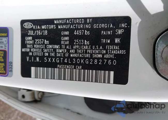 5XXGT4L30KG282760: 43265777