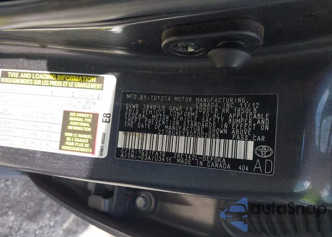 2T1BU4EEXDC002083: 43265805