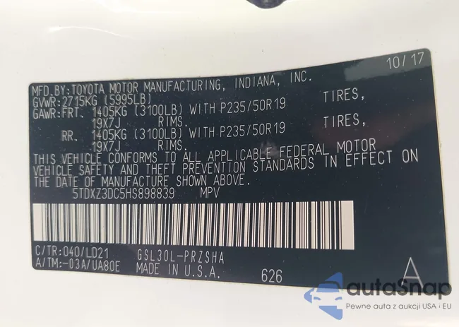 5TDXZ3DC5HS898839: 43266842