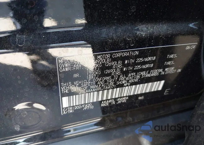 JTEAAAAHXRJ184071: 43266893