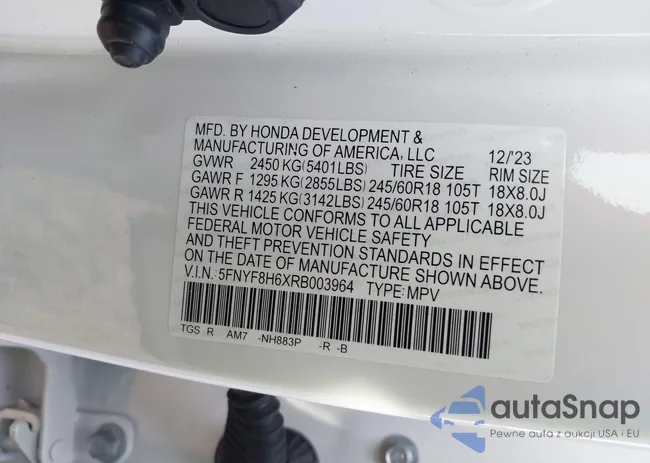 5FNYF8H6XRB003964: 43266912