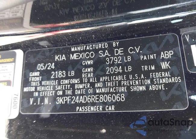 3KPF24AD6RE806068: 43266972