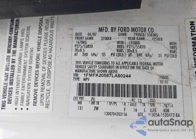 1FMFK20587LA80244: 43267125