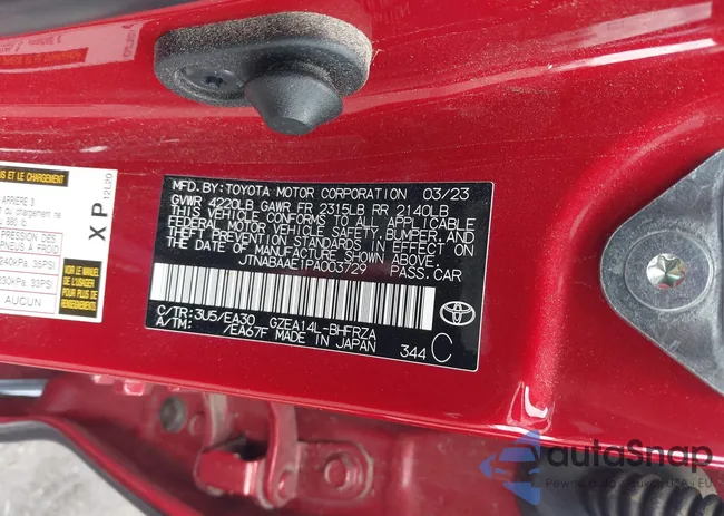 JTNABAAE1PA003729: 43267243