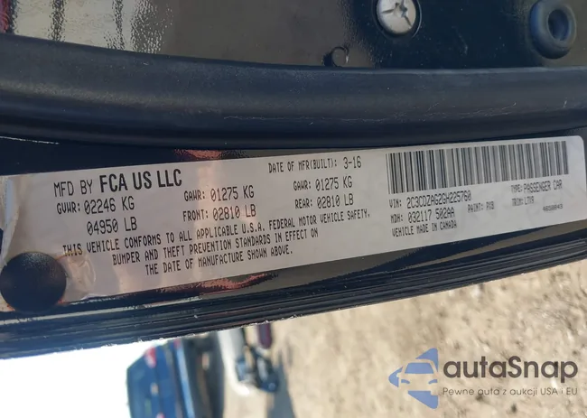 2C3CDZAG2GH225760: 43267245