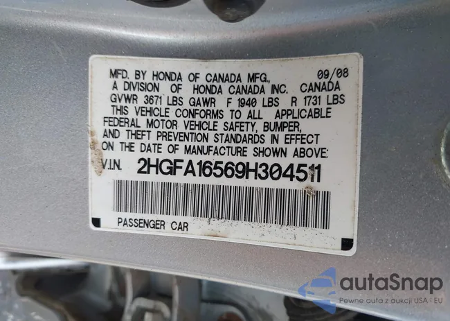 2HGFA16569H304511: 43267253