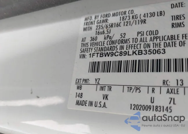 1FTBW9C89LKB35063: 43267280