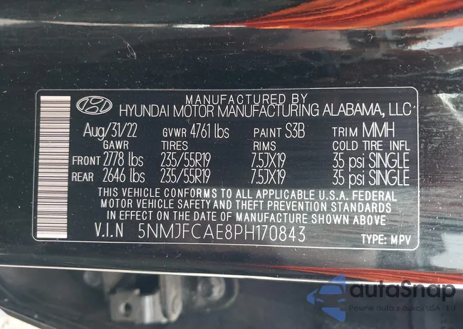 5NMJFCAE8PH170843: 43267312