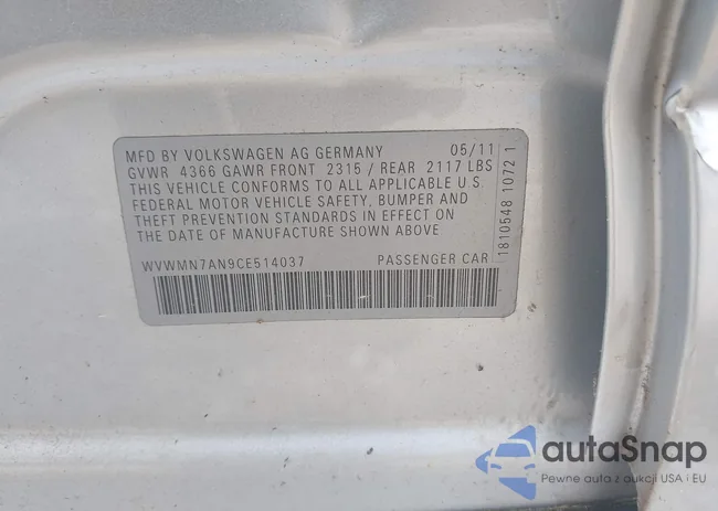 WVWMN7AN9CE514037: 43267360