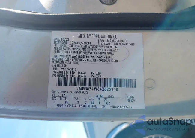 2MEFM74W64X625210: 43267372