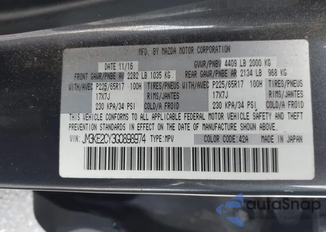 JM3KE2CY3G0898974: 43267380