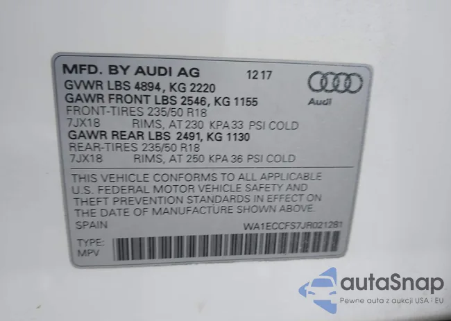 WA1ECCFS7JR021281: 43266746