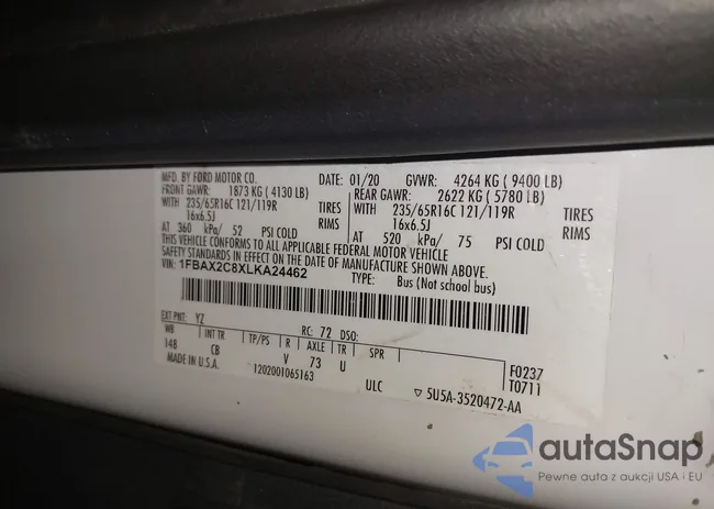 1FBAX2C8XLKA24462: 43266751