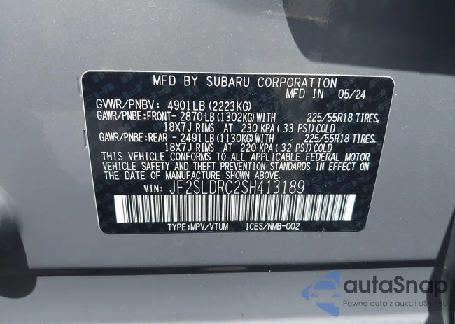 JF2SLDRC2SH413189: 43266783