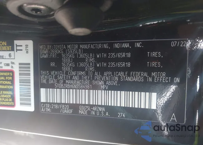 5TDBZRBH6NS584981: 43266813