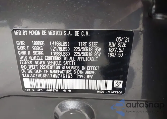 3CZRU6H17MM746163: 43267882