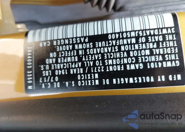 3VWTDAAT5JM501400: 43267978