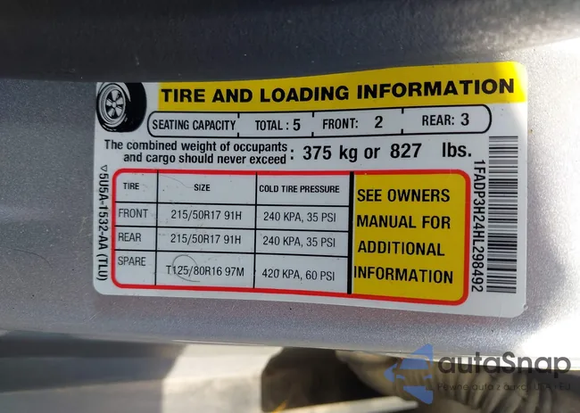 1FADP3H24HL298492: 43267983