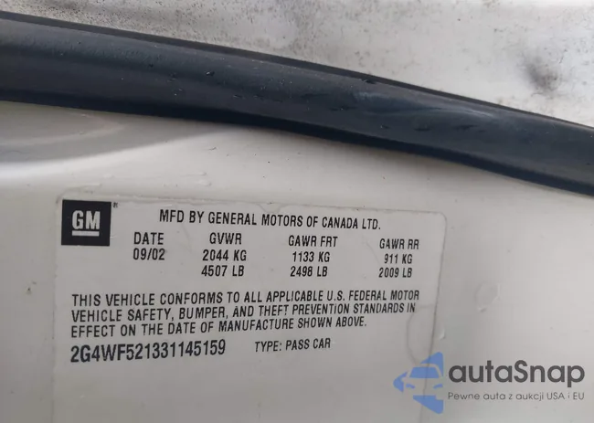 2G4WF521331145159: 43268013