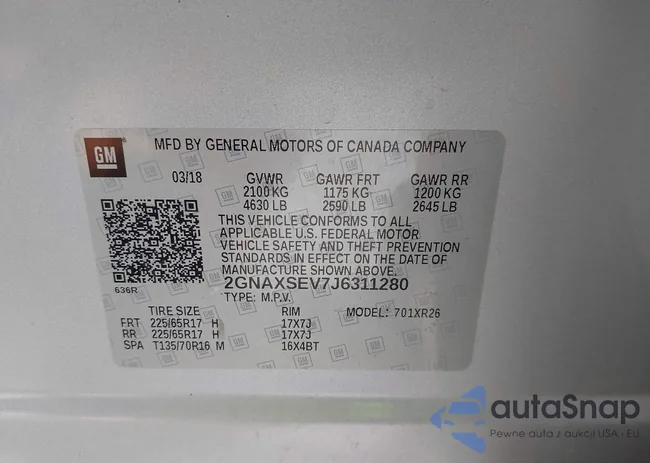 2GNAXSEV7J6311280: 43268032