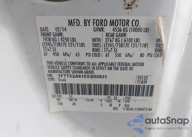 1FT7X2A61EEB50931: 43268146