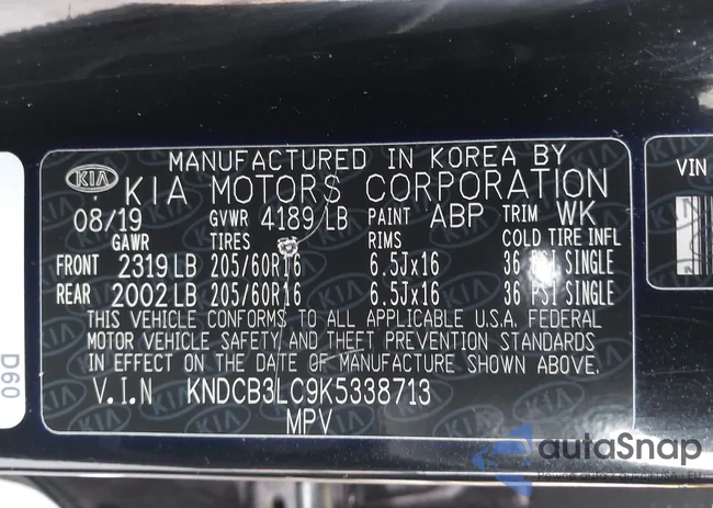 KNDCB3LC9K5338713: 43268181