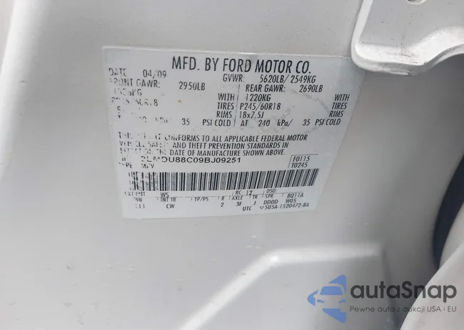 2LMDU88C09BJ09251: 43268233