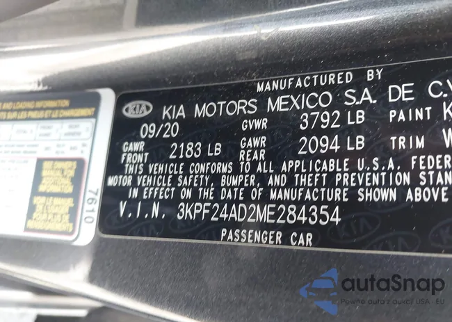 3KPF24AD2ME284354: 43268329