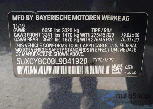 5UXCY8C08L9B41920: 43268385