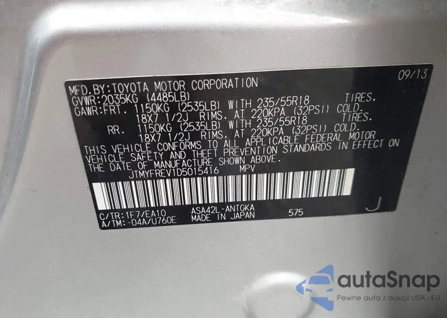 JTMYFREV1D5015416: 43267429