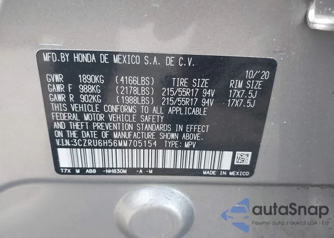 3CZRU6H56MM705154: 43267532