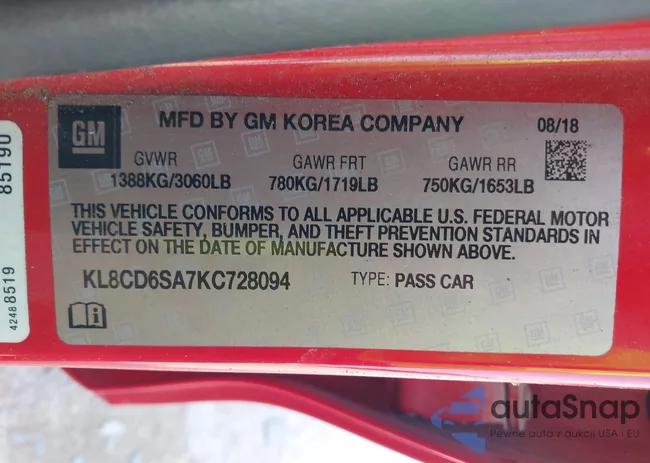 KL8CD6SA7KC728094: 43267541