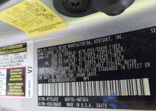 4T3BK3BB5DU085342: 43267625