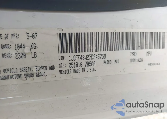 1J8FF48W27D345759: 43267661