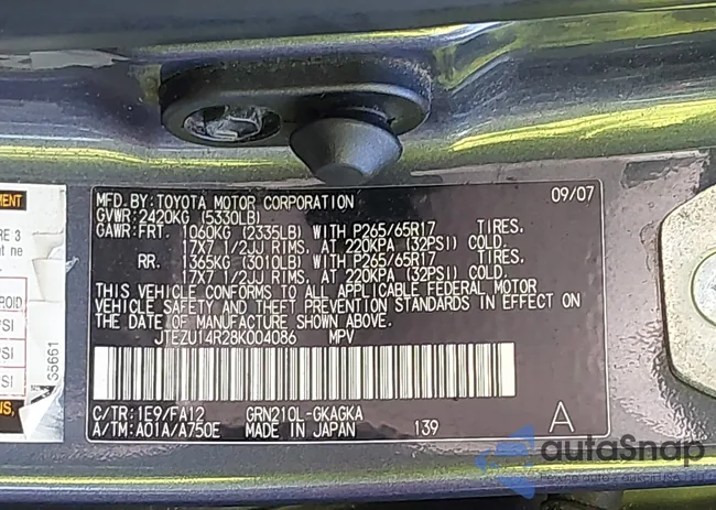 JTEZU14R28K004086: 43267680