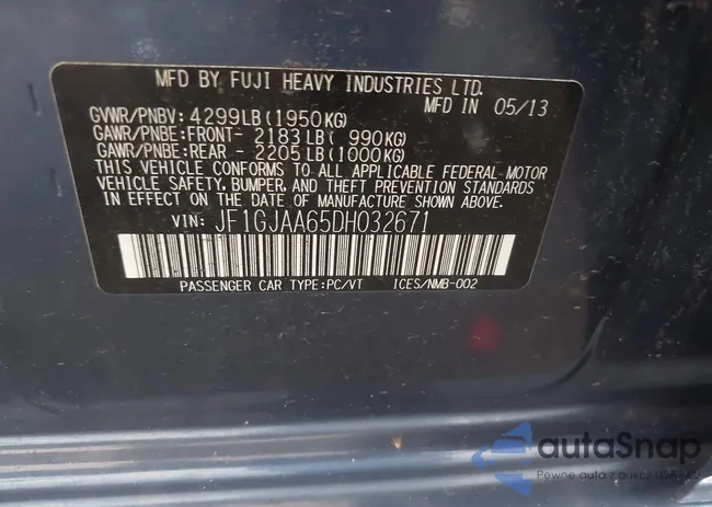 JF1GJAA65DH032671: 43267699