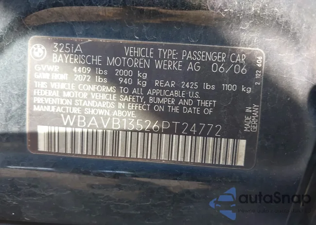 WBAVB13526PT24772: 43267752