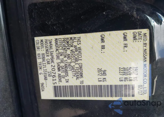 1N4AL3AP6HT207615: 43267768