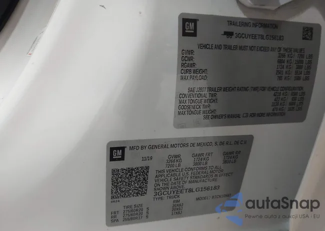 3GCUYEET8LG156183: 43268823