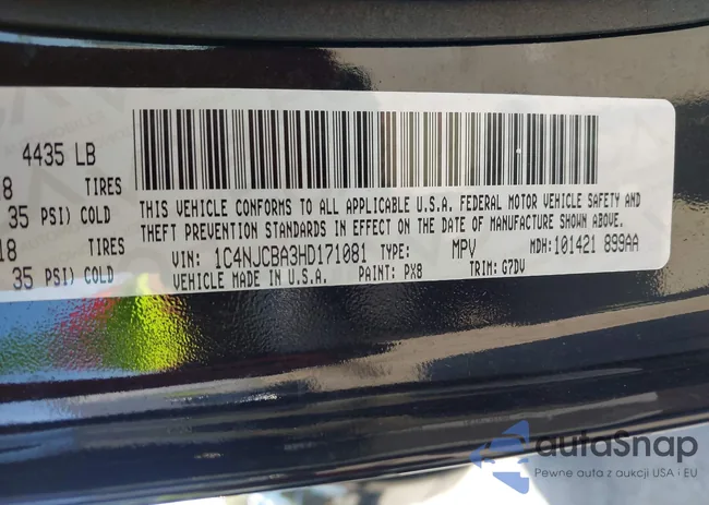 1C4NJCBA3HD171081: 43268833